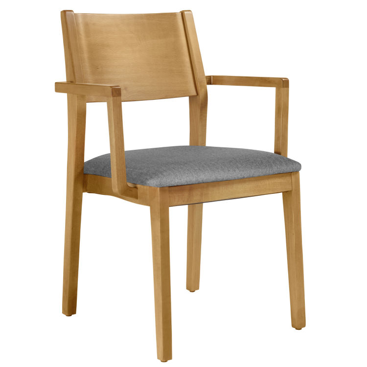 Chaise empilable Stak tissu, avec accoudoirs, difficilement inflammable
