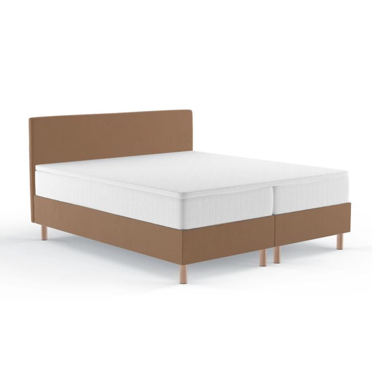 Boxspringbett-Set Savoy Classic braun mit Padova Plus und Fußset Standard