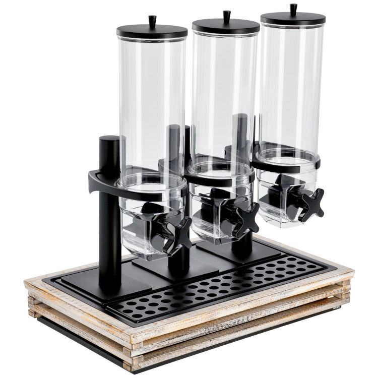 Muesli dispenser Natchez drievoudig, GN 1/1, 3 x 4 l, hout