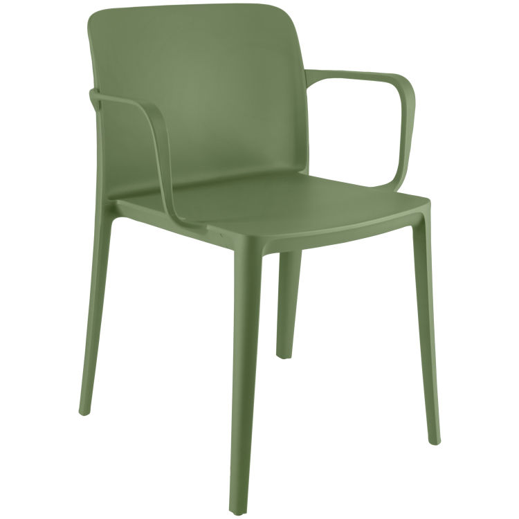 Sedia in plastica Rigg con braccioli, Resistente alla luce UV