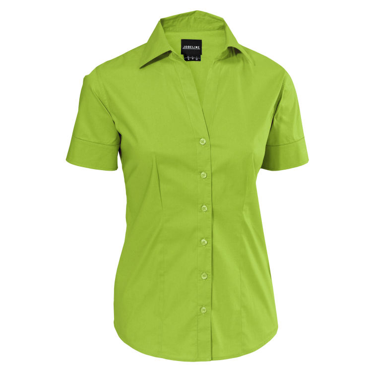 Bluse Kurzarm Cecaria Slim Fit, Baumwoll-Stretch