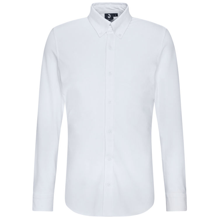 Camicia da uomo maniche lunghe Piqué Slim Fit, cotone