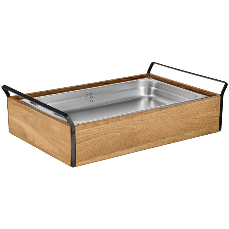 Set fraîcheur Esino moyen inox GN 1/1, en bois massif