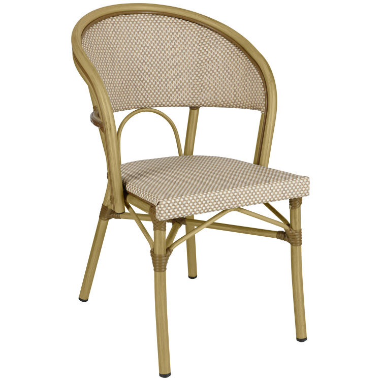 Chaise empilable d'extérieur Solena avec accoudoirs