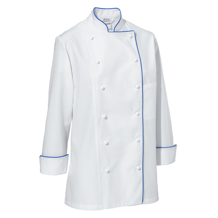 Giacca da cuoca Aila cotone maniche lunghe bordino colorato