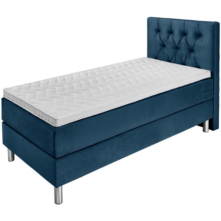 Letto Boxspring Premium velluto, testiera Chesterfield