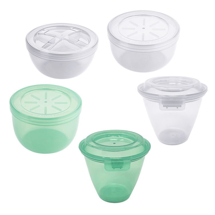 Conjunto de amostras com copos reutilizáveis Eco-Takeout
