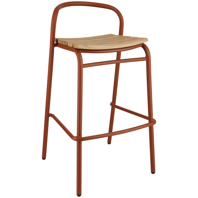Chaise de bar d'extérieur en teck Zolia