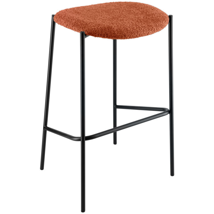 Tabouret de bar Lindo tissu bouclette, charge maximale 160 kg