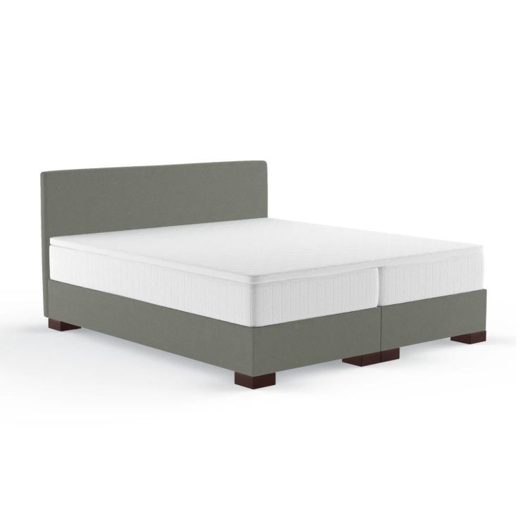 Boxspringbett-Set Savoy Classic grau mit Alba und Fußset Block