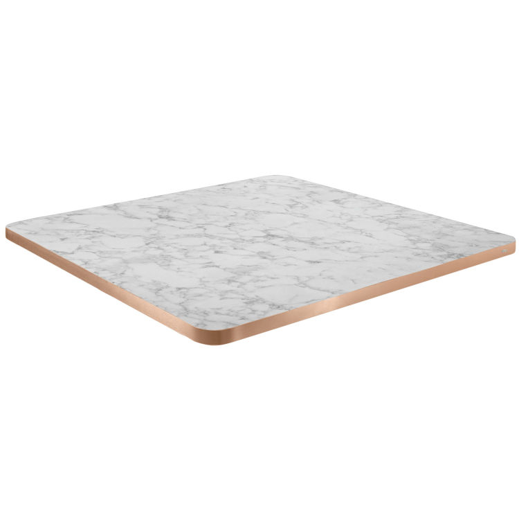 Tablero de mesa Marvani cuadrado, Bisel de aluminio elegante