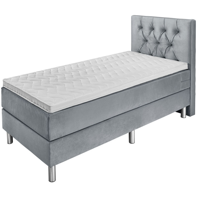 Boxspringbett Basic Velours, Rückenteil Chesterfield