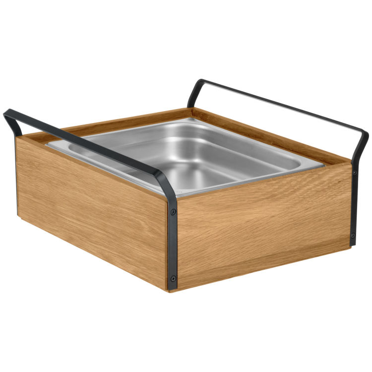 Set fraîcheur Esino moyen inox GN 1/2, en bois massif
