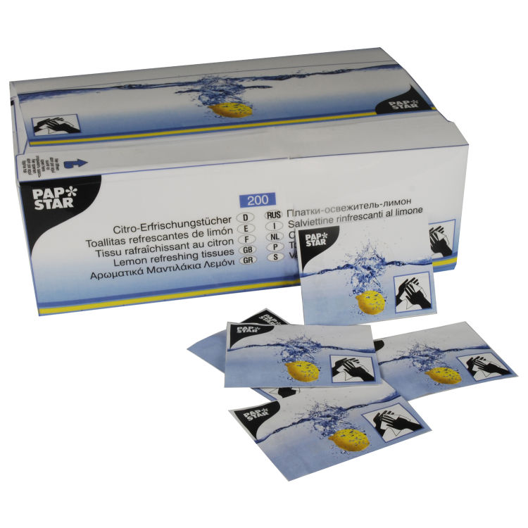 Erfrischungstücher Citro im Displaykarton
