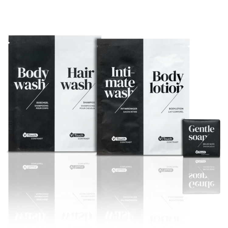 Coffret échantillons cosmétiques Contrast 5 pièces, fabriqué en Europe
