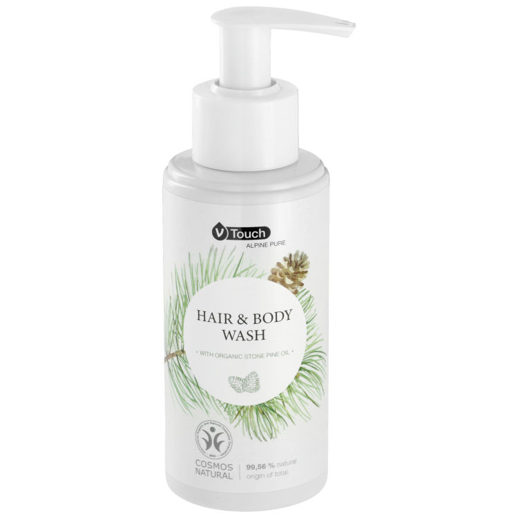 Champô e gel de banho, linha hotel Pure Alpine  2 in 1 dispensador de bomba, cosméticos naturais certificados