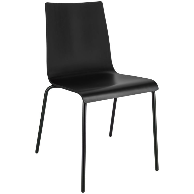 Stol med træsæde Uni, stabelbar