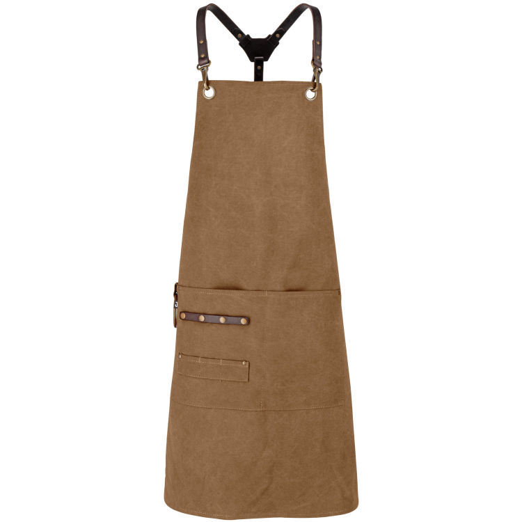 Latzschürze Canvas 88x80 cm (LxB), abnehmbare Lederbänder