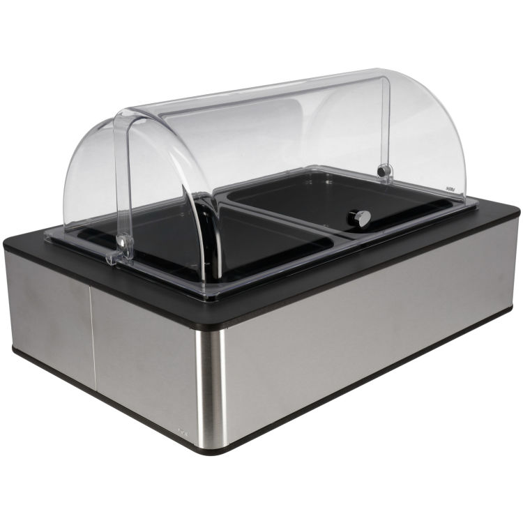 Set fraîcheur Fundale anthracite mélamine noire 2 x GN 1/2 H 10 cm