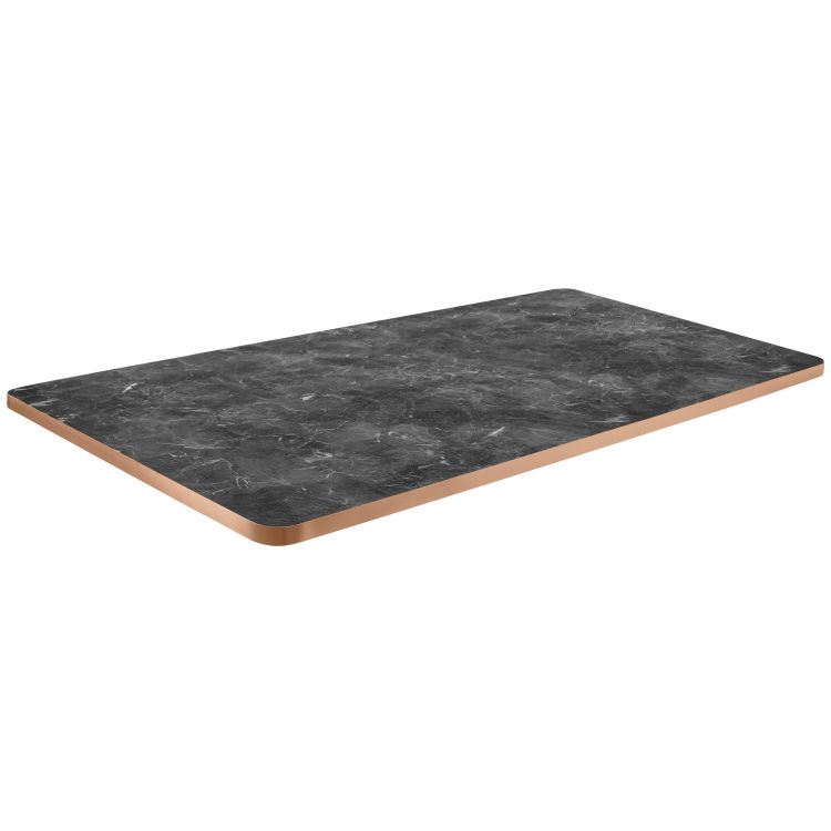 Tafelblad Marvani rechthoekig, elegante aluminium rand