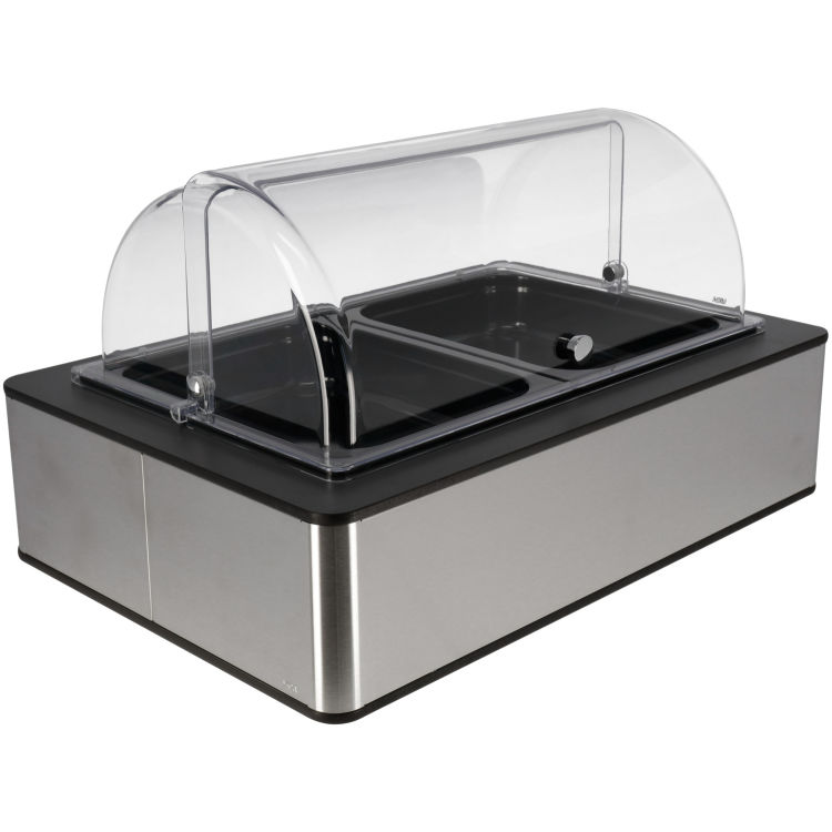Set fraîcheur Fundale anthracite mélamine noire 2 x GN 1/2 H 6,5 cm