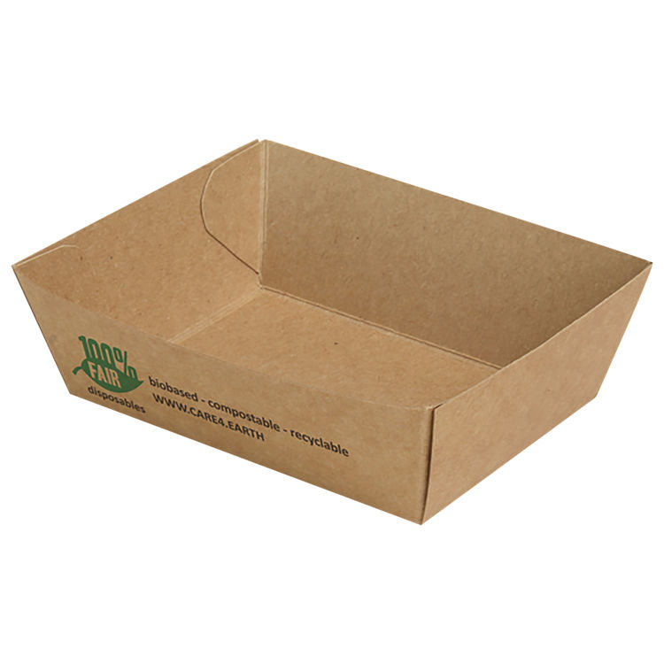 Einweg-Snacktray 100% Fair Pure, Frischfaser-Karton