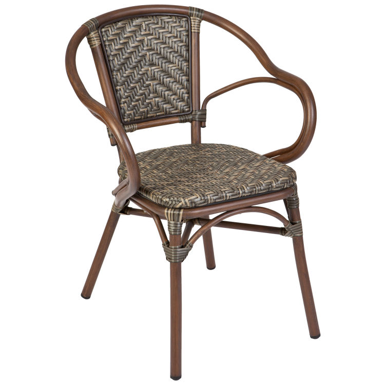 Outdoor stacking chair Tolia with armrests, Weatherproof