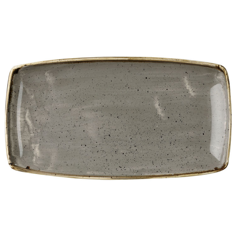 Oblong Platte Stonecast Peppercorn