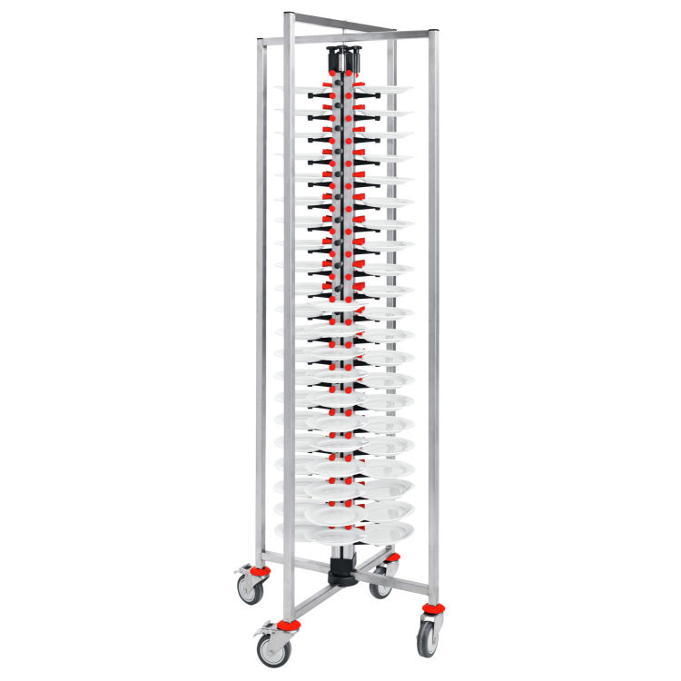Plate stacking system foldable and mobile