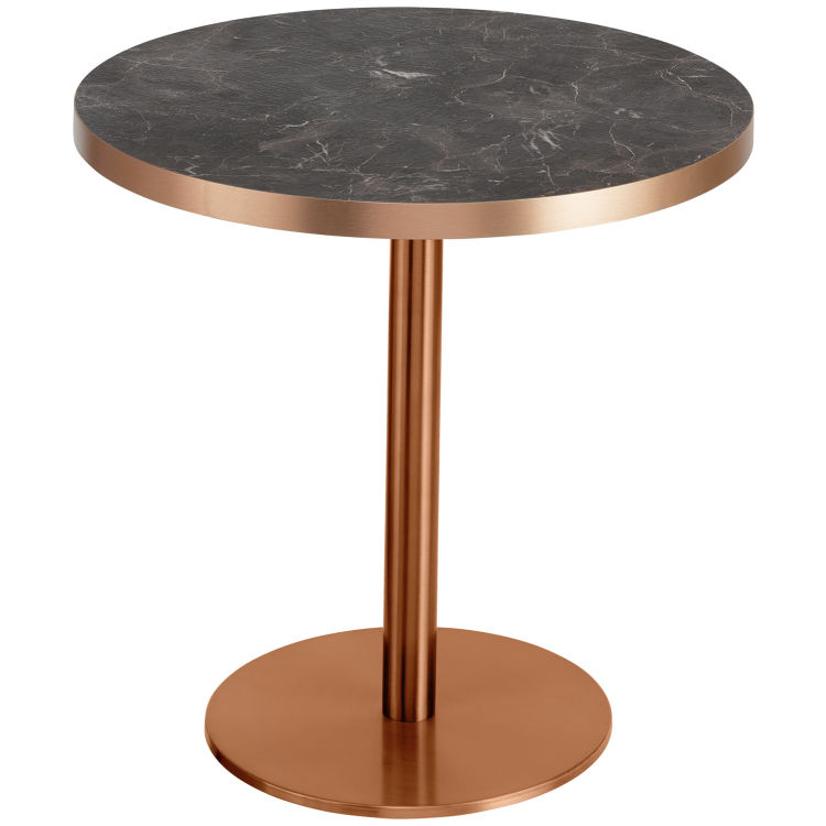 Tavolino Marvani in acciaio inox rame