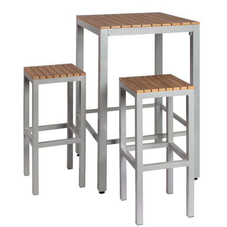 Outdoor seating group bar table with stool Resistance weatherproof 3-piece