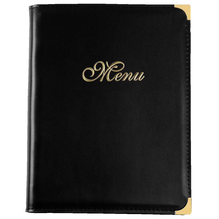 Protège-menu Aragon avec inscription Menu A4, aspect cuir, aspect cuir