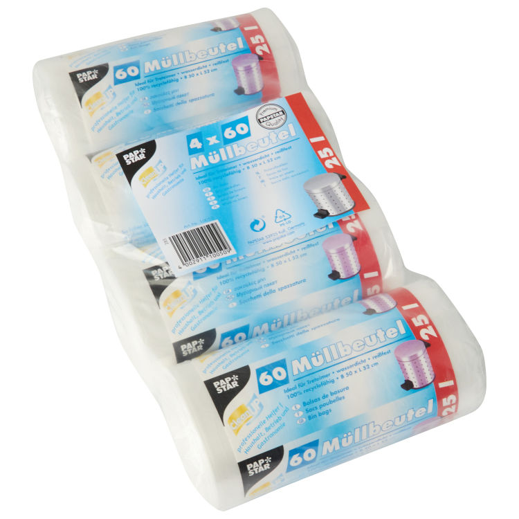 Müllbeutel, 25 l, transparent