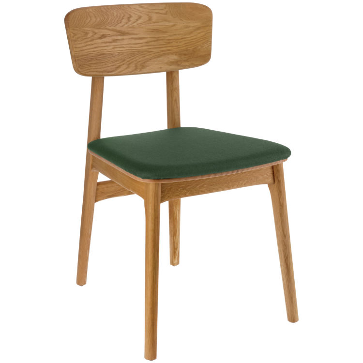 Chaise Yorin tissu, en bois massif