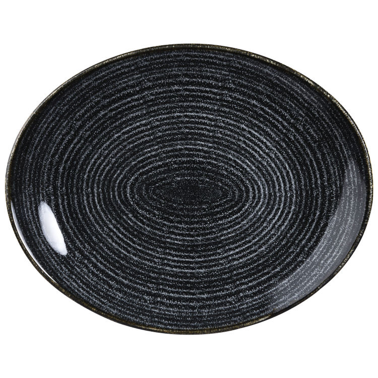 Plate Studio Prints Charcoal Black oval coupe