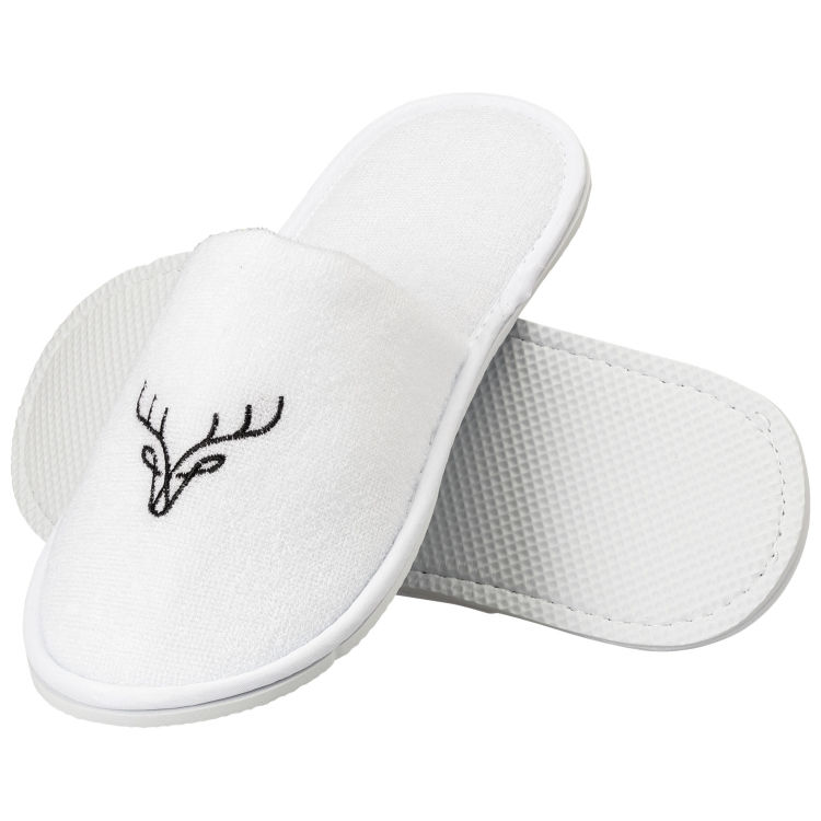 Pantoufles hôtel Lance Deer fermées, à usage unique