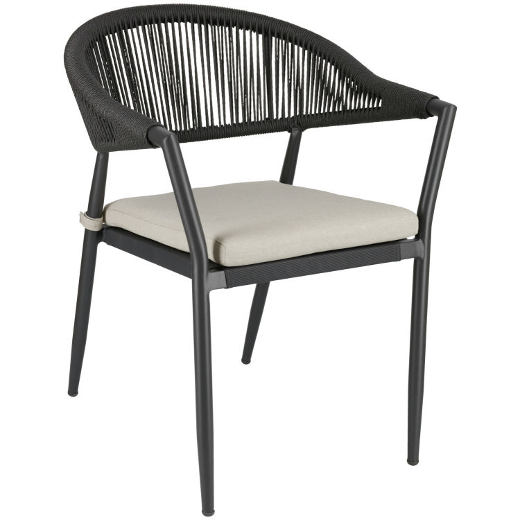 Chaise d'extérieur Calero avec coussin d'assise