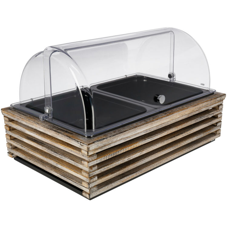 Set fraîcheur Natchez mélamine noire 2 x GN 1/2 H 10 cm