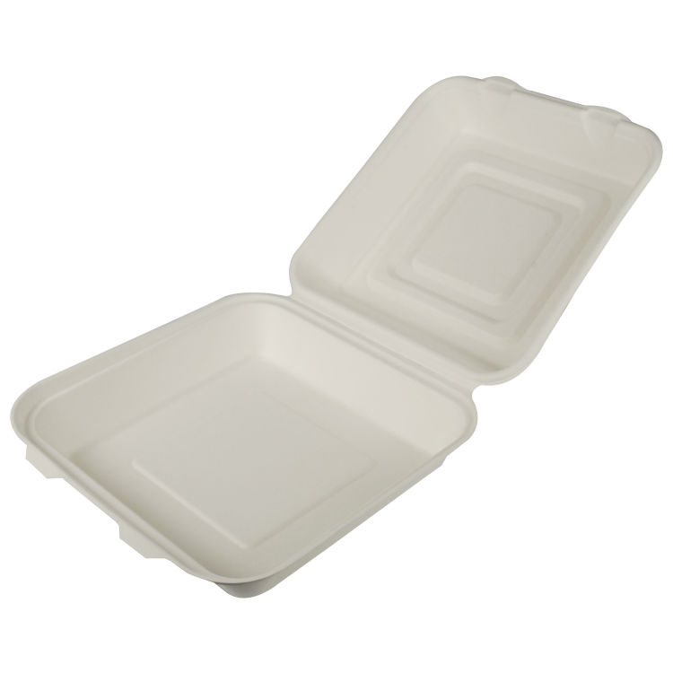 Zuckerrohr-Einweg-Menüboxen pure ungeteilt