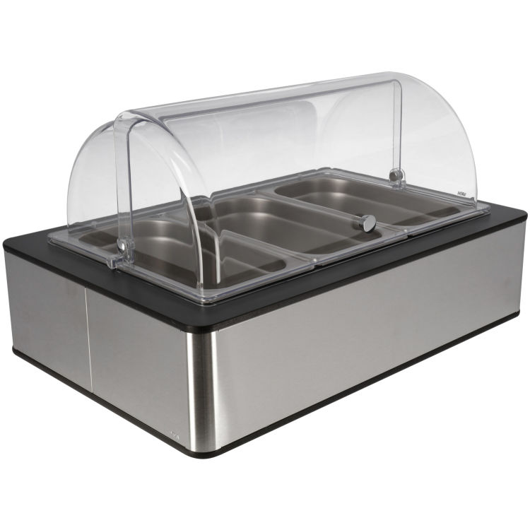 Set fraîcheur Fundale anthracite inox 3 x GN 1/3 H 10 cm