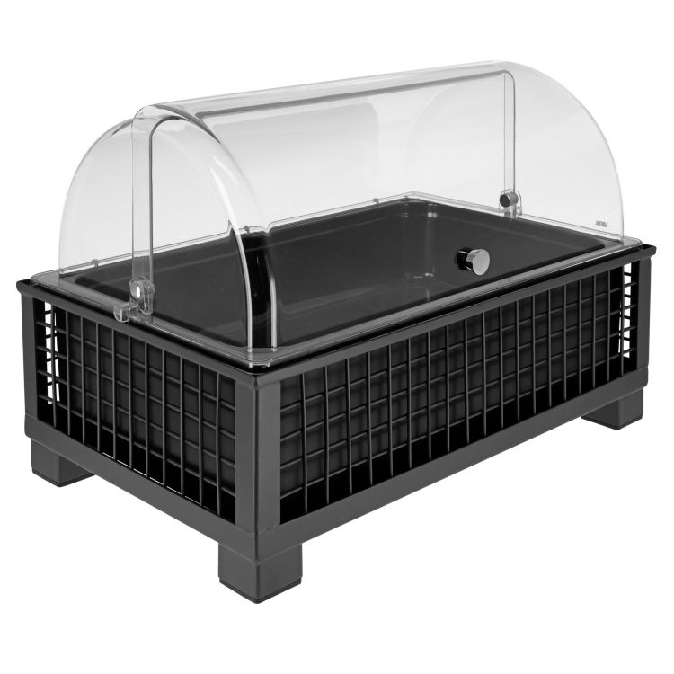 Set fraîcheur Portland mélamine noire GN 1/1 H 10 cm