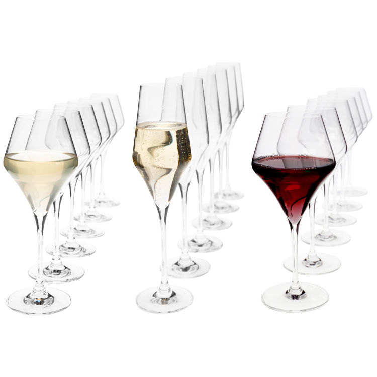 Set bicchieri in cristallo Ambition 18 pz.