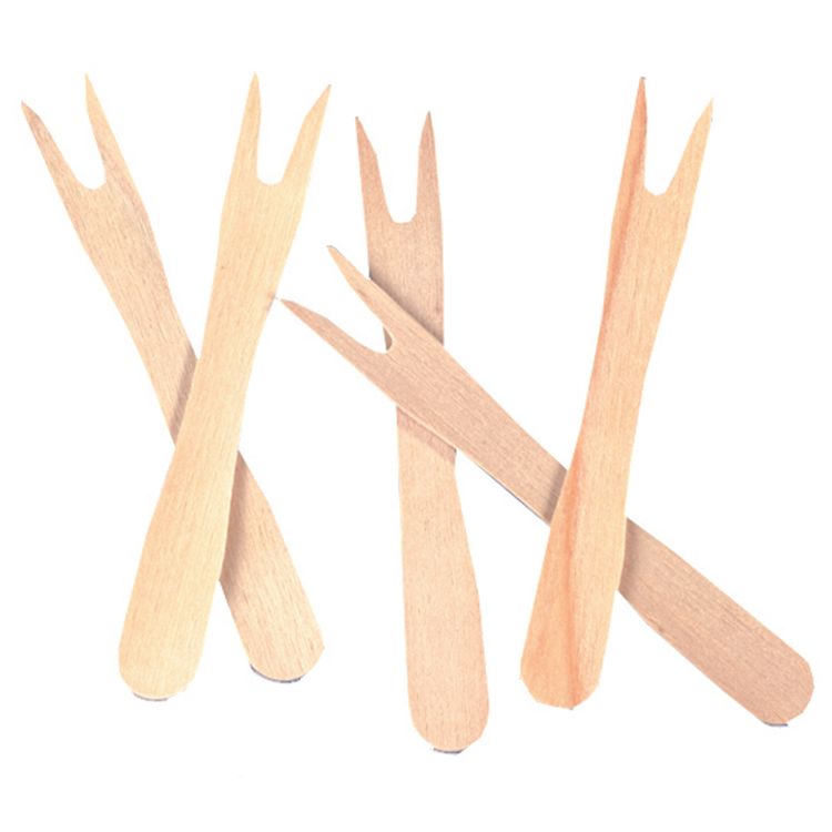 Einweg-Pommes-Frites-Gabeln Pure, Holz