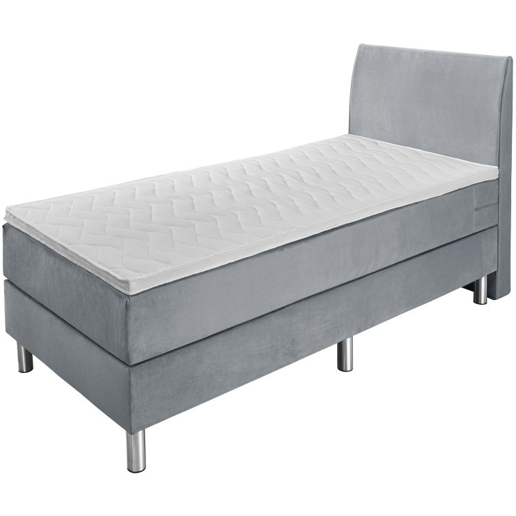 Box spring bed Basic Velour, smooth headboard