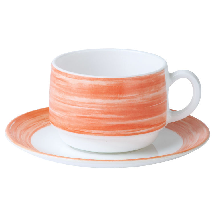 Coffee cup Brush, opal glass, Stackable