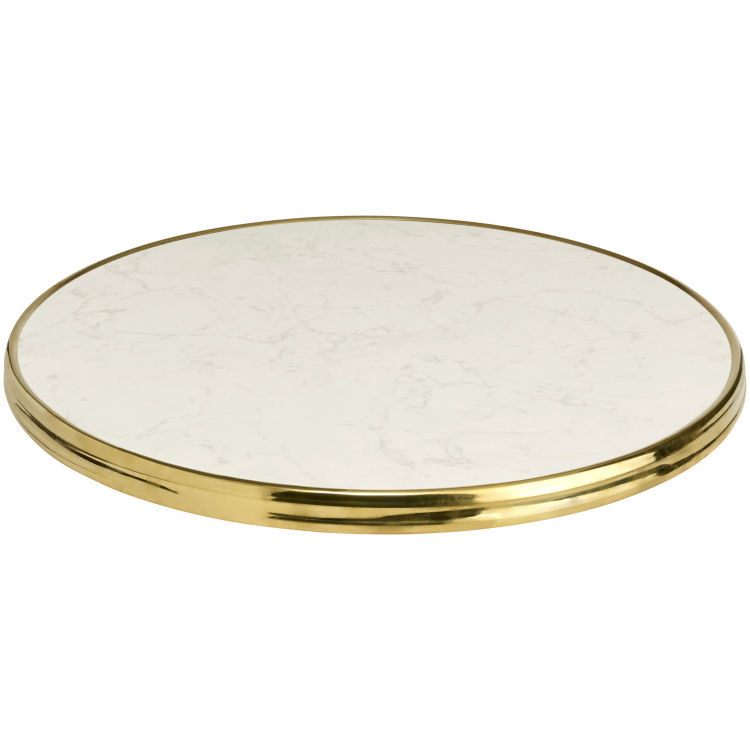 Piano tavolo Montaigne con bordo in ottone