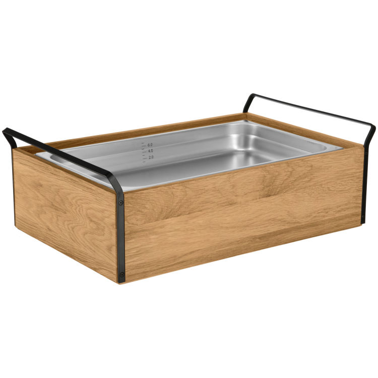 Set fraîcheur Esino haut 6,5 cm inox GN 1/1, en bois massif