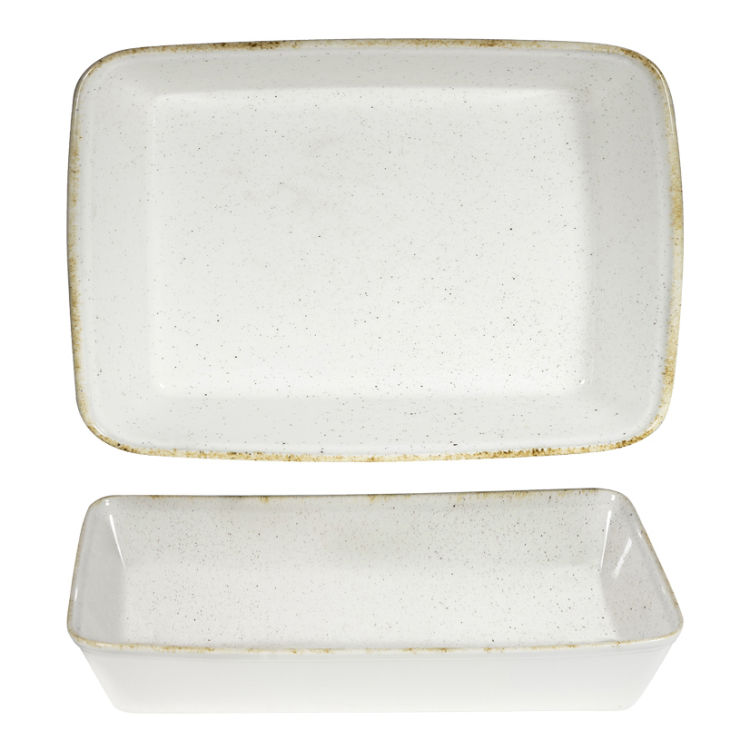 Serveringsskål Stonecast Hints Barley White rektangulært