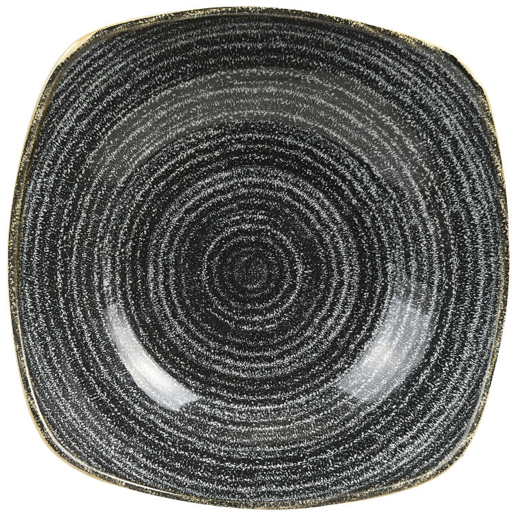 Tallerken, dyb Studio Prints Charcoal Black kvadratisk