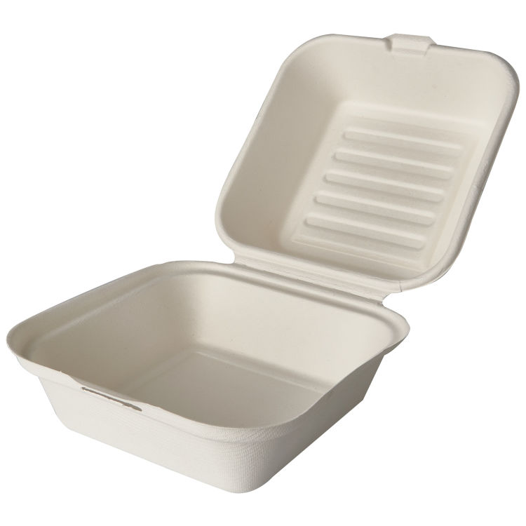 Hamburger-Einwegboxen Pure, Zuckerrohr